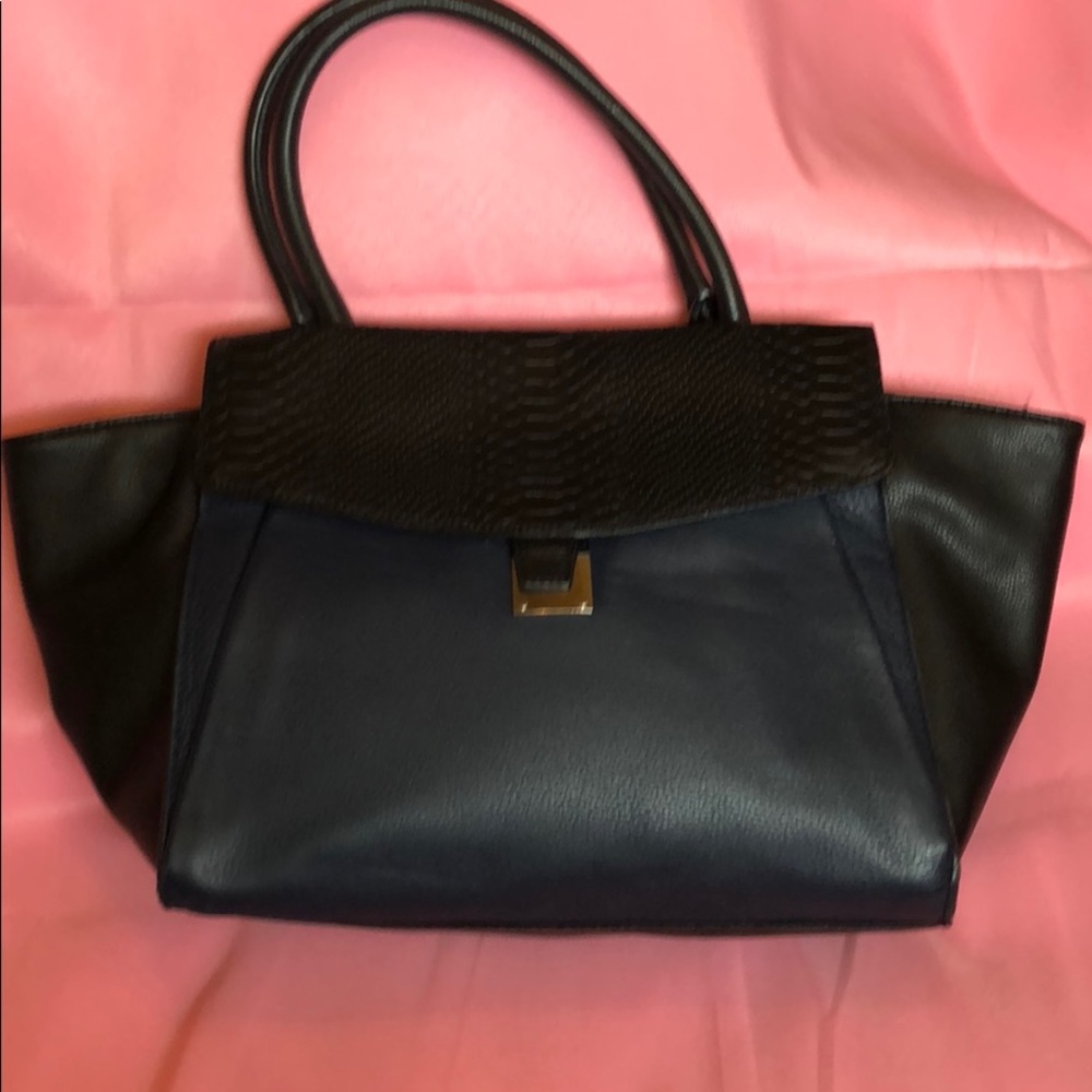 Navy Blue & Black Vince Camuto Satchel